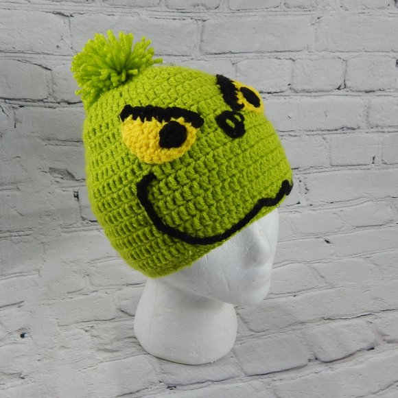 The Grinch Crocheted Handmade Beanie Size L - Picture 2 of 6